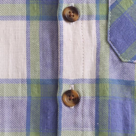 Boys Blue Checked Long Sleeve Shirt Shirts