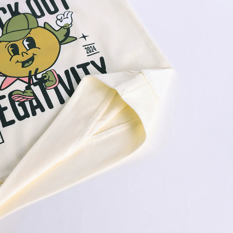 Boys Beige Typographic Printed Short Sleeve T-shirts With Elasticated Shorts Sets Sets