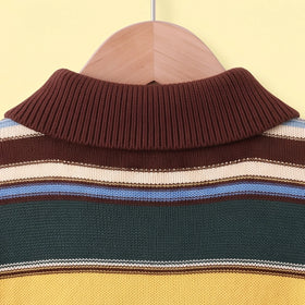 Boys Multicolour Striped Long Sleeve Polo Sweater Sweaters & Cardigans