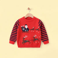 Boys Red Self-Design Christmas Themed Knitted Sweater Sweaters & Cardigans Red 2-3 Y