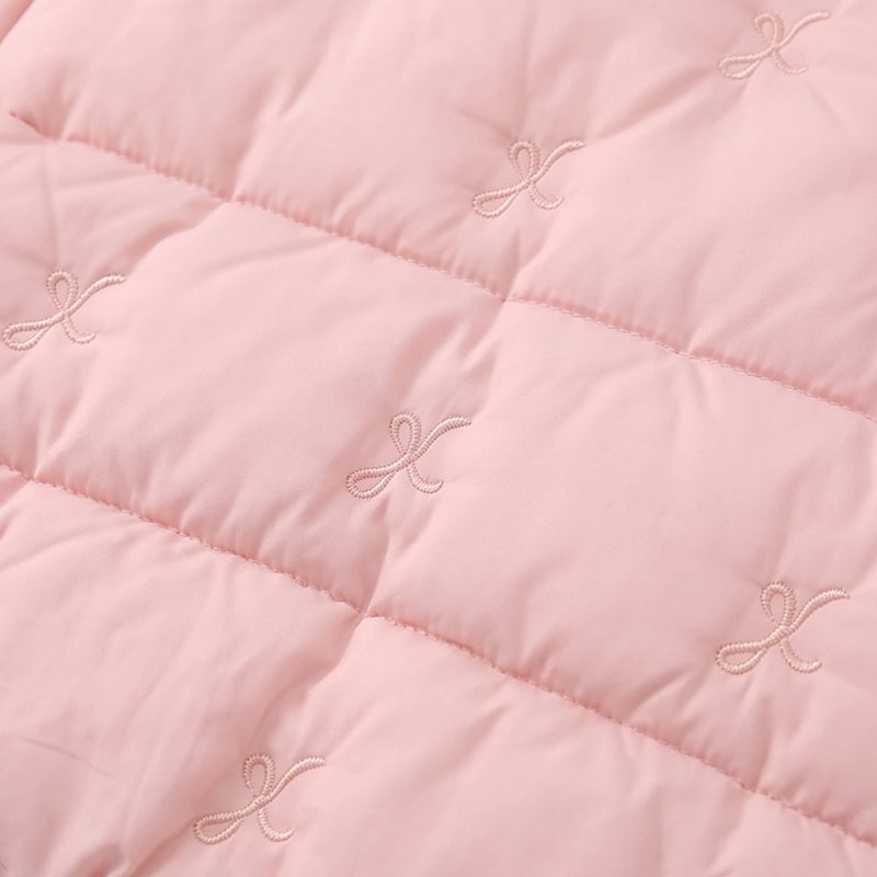 Girls Light Pink Embroidered Long Sleeve Jacket Coats & Jackets