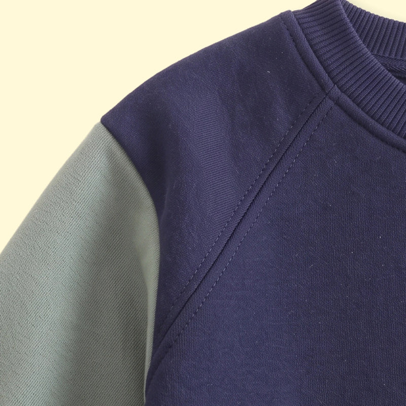 Boys Navy Colorblock Long Sleeve Sweatshirt Sweatshirts & Hoodies