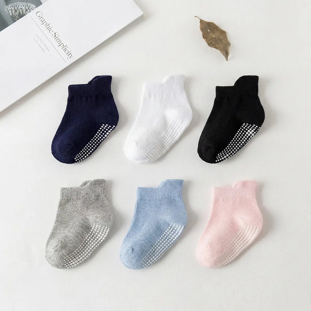 Pack of 6 Multicolour Anti-Slip Ankle Length Socks Socks Multicolor 0-1 Y