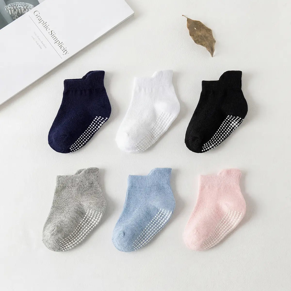 Pack of 6 Multicolour Anti-Slip Ankle Length Socks Socks Multicolor 0-1 Y