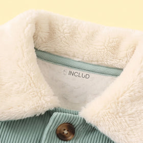 Girls Green Textured Long Sleeve Crop Jacket Coats & Jackets