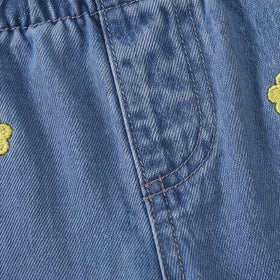 Girls Blue Floral Embroidered Jeans Jeans