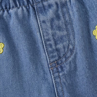 Girls Blue Floral Embroidered Jeans Jeans