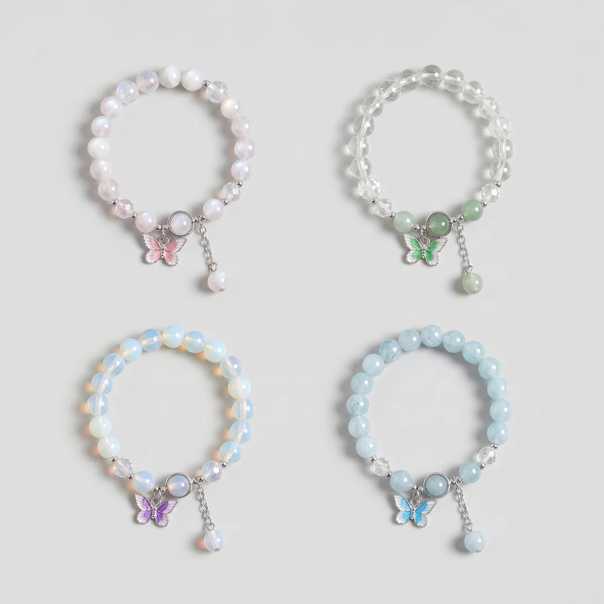 Pack Of 4 Girls Multicolour Butterfly Beads Bracelet Sets Bracelet Multicolor Onesize