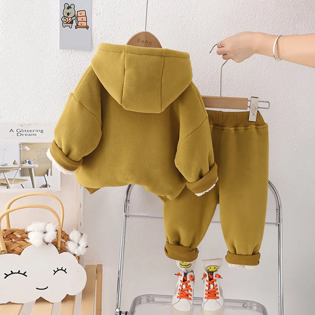 Boys Yellow Ear Applique Regular Sweatshirt With Pants Sets 2 pc. Sets