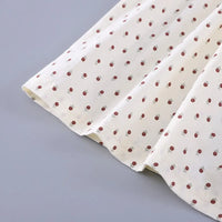 Girls White Polka Dot Printed Puff Sleeve Top With Denim Shorts Sets 2 pc. Sets