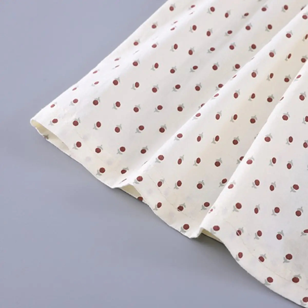 Girls White Polka Dot Printed Puff Sleeve Top With Denim Shorts Sets 2 pc. Sets