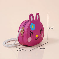 Girls Fuchsia Bunny Motif Sling Bag Sling Bags