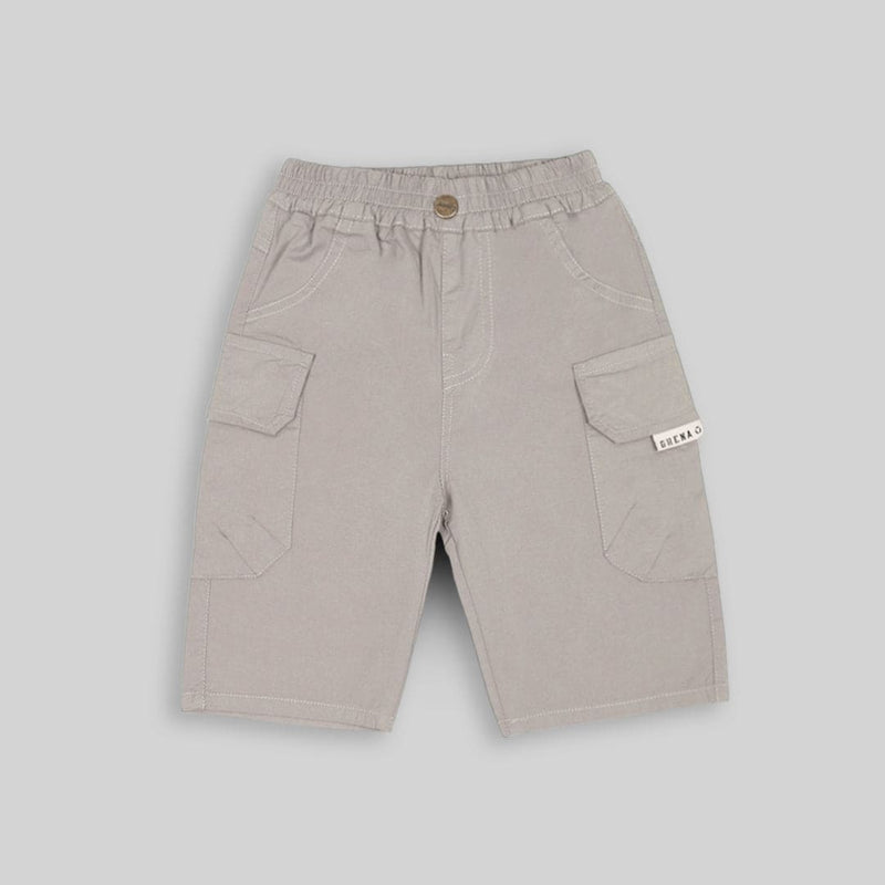Boys Elasticated Cargo Pocket Shorts Shorts Gray 1-2 Y 