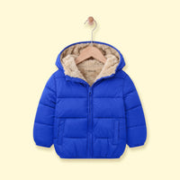 Boys Royal Blue Hooded Zip-up Puffer Jacket Coats & Jackets Royal Blue 1-2 Y