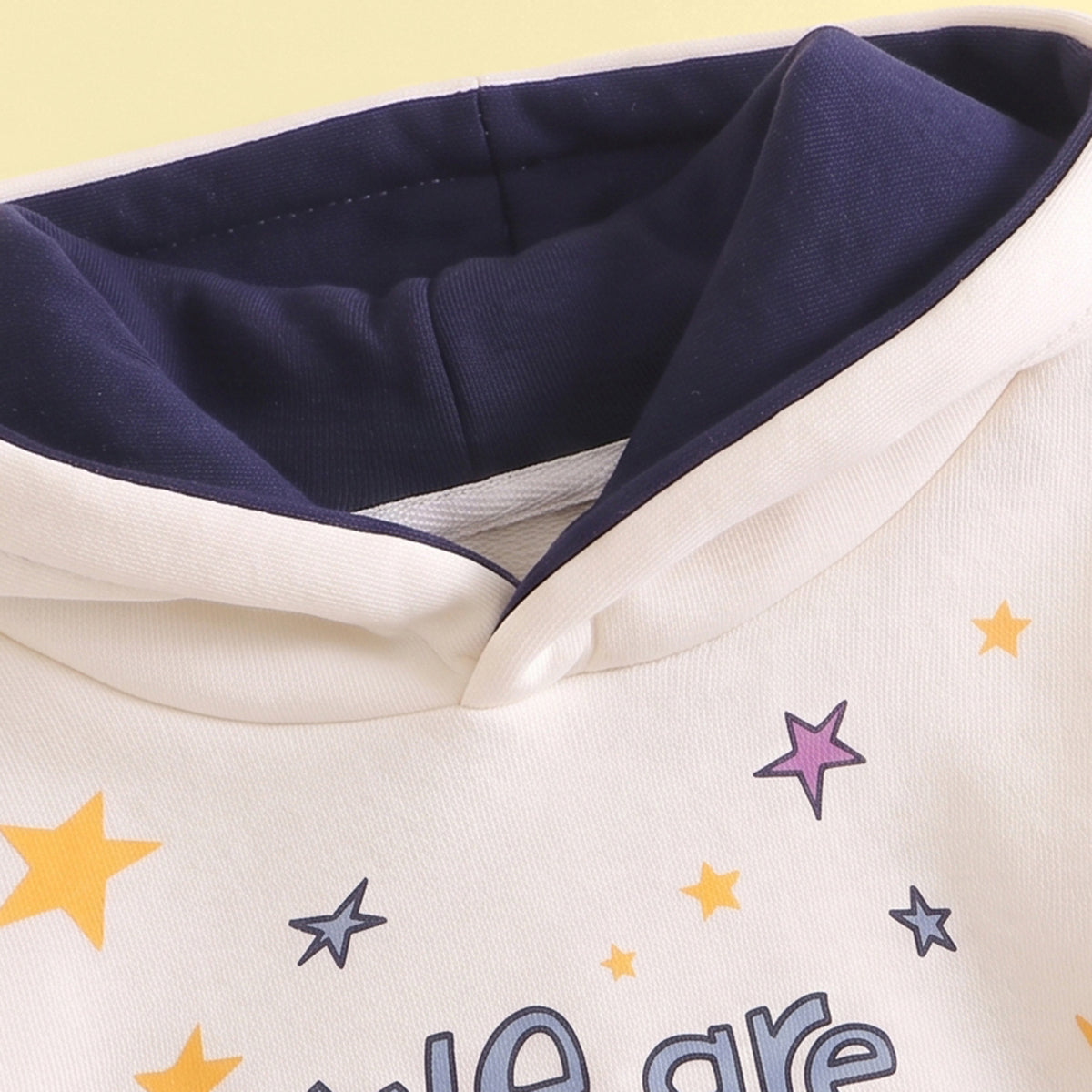 Girls Blue Star Print Typographic Sweatshirt & Pants Sets Sets