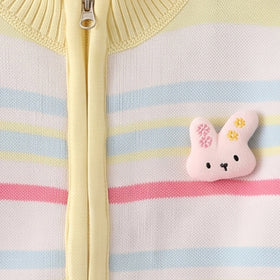 Girls Multicolour Striped Long Sleeve Cardigan Sweaters & Cardigans