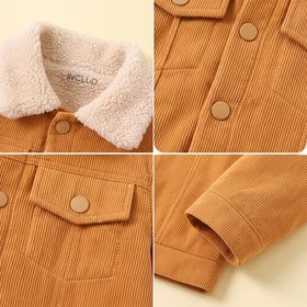 Boys Khaki Textured Long Sleeve Jacket Coats & Jackets