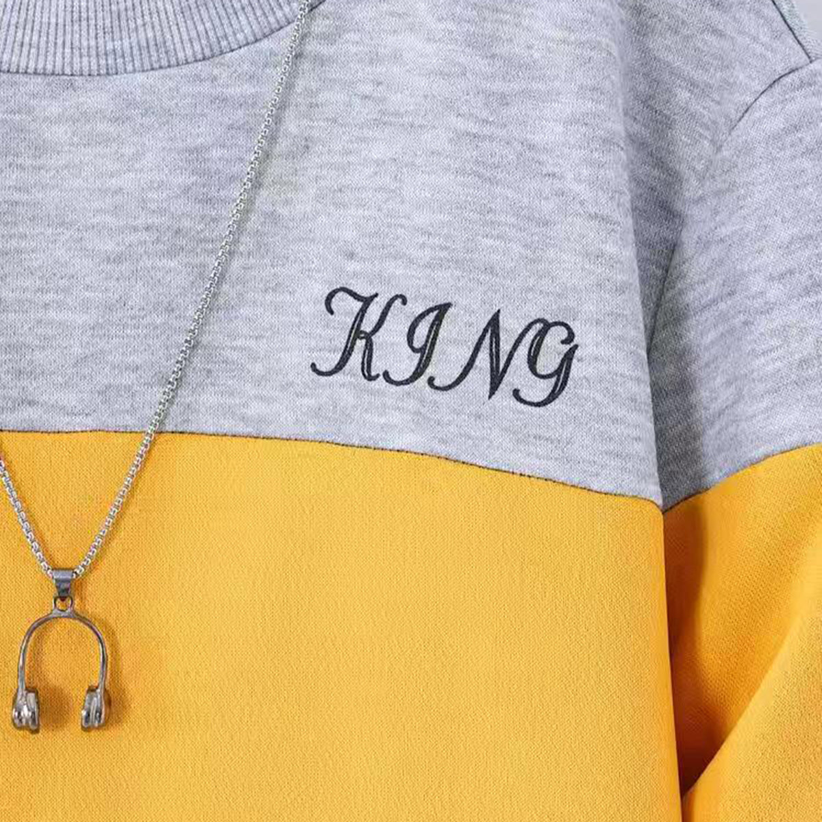 Boys Multicolor Color-blocked Sweatshirt With Joggers Winter Set 2 pc. Sets