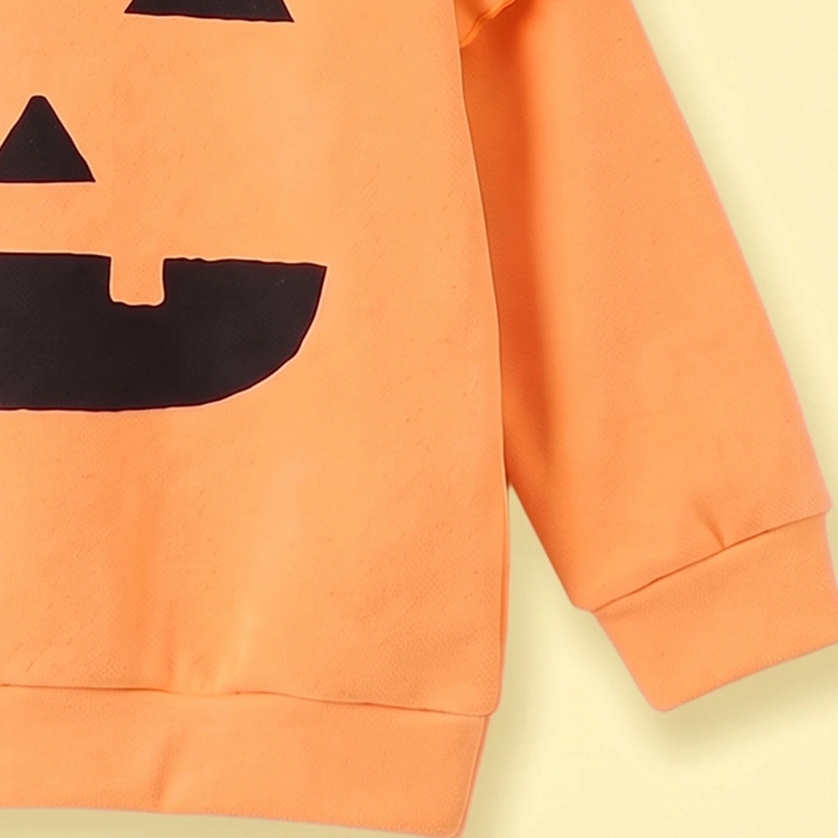 Girls Orange Pumpkin Face Print Sweatshirt Sweatshirts & Hoodies