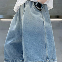 Boys Light Blue Elasticated Relaxed Fit Denim Shorts Shorts