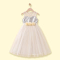 Girls Off White Embellished Sequined Fit & Flare Party Dress Party Dresses Off White 1-2 Y