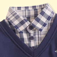 Boys Navy Blue Embroidered Long Sleeve Sweater Sweaters & Cardigans