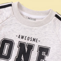 Boys Light Grey Side Stripes Sweatshirt & Jogger Sets Sets