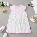Girls Light Pink Star Striped Sleeveless A-line Dress Casual Dresses Light Pink 2-3 Y