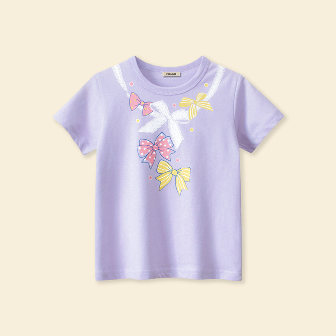 Girls Printed Short Sleeves T-shirt Tshirts   