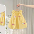 Girls Yellow Kitty Applique Balloon Dress Casual Dresses Yellow 1-2 Y