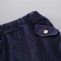 Boys Short Sleeve T-Shirt With Corduroy Shorts Set Sets   