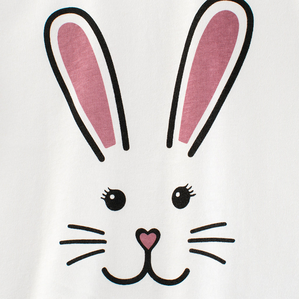 Girls Rabbit Print Long Sleeves T-Shirt Tshirts   