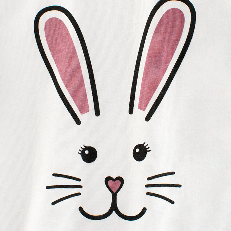 Girls Rabbit Print Long Sleeves T-Shirt Tshirts   