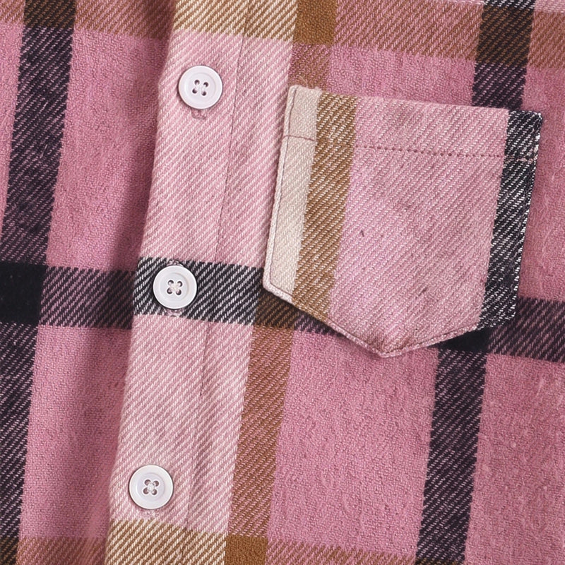 Boys Pink Checked Hooded Shirt With Pants Sets 2 pc. Sets