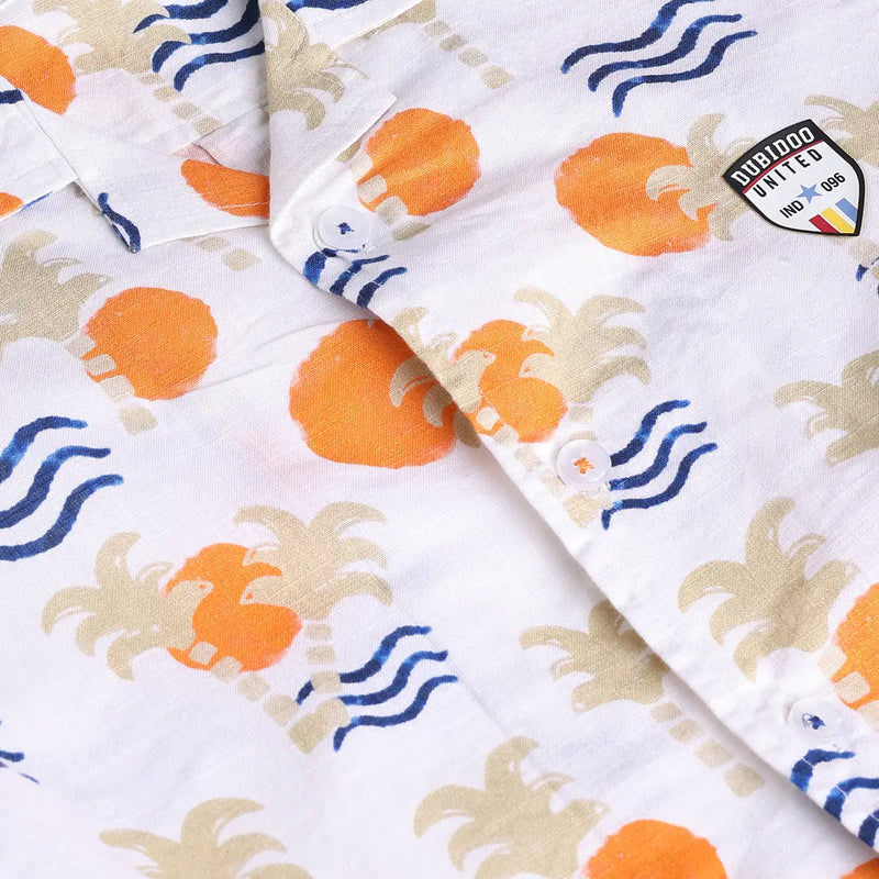 Boys Orange Tropical Print Shirt With T-Shirt & Elasticated Shorts Sets 3 pc. Sets