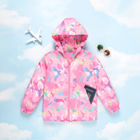 Girls Pink camouflage Printed Hooded Zipper Jacket Coats & Jackets Pink 3-4 Y