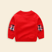 Boys Red Sweater With Cute Reindeer and Snowflake Design Sweaters & Cardigans