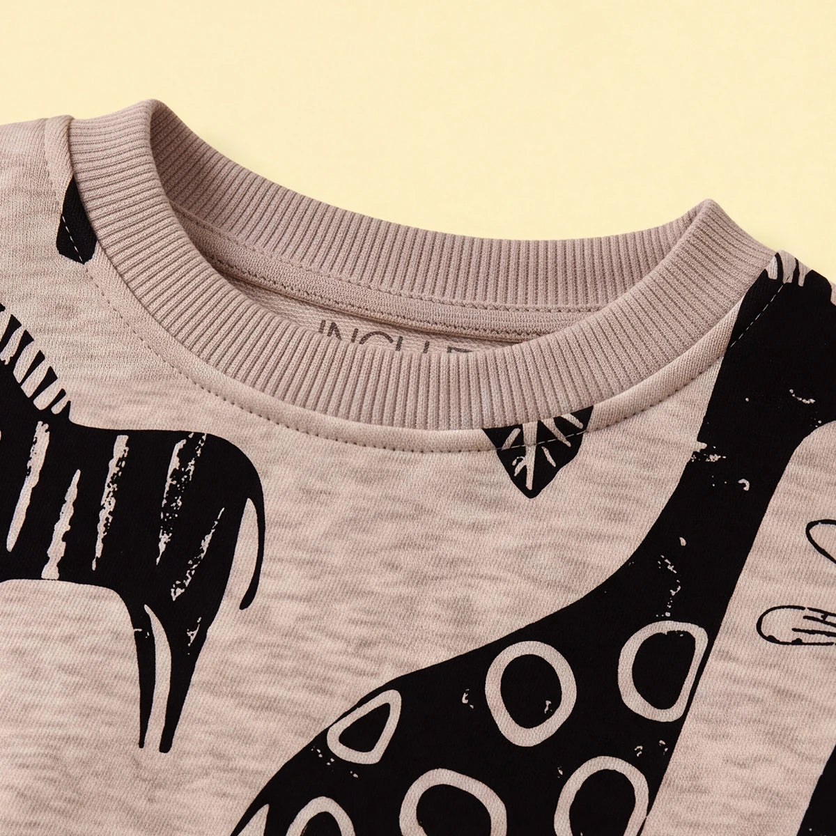 Boys Beige Animal Print Long Sleeve Sweatshirt Sweatshirts & Hoodies