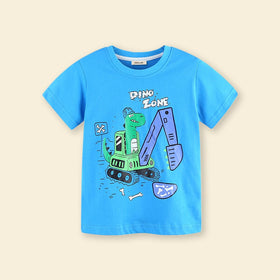 Boys Short Sleeve Dino Graphic T-Shirt Tshirts   
