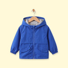 Boys Blue Hooded Zip-up Jacket Coats & Jackets Blue 1-2 Y