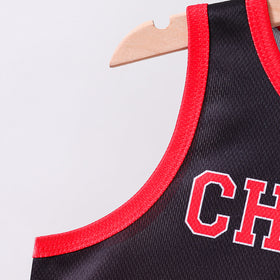 Boys Red Chicago Print Sleeveless T-Shirt With Shorts Set 2 pc. Sets