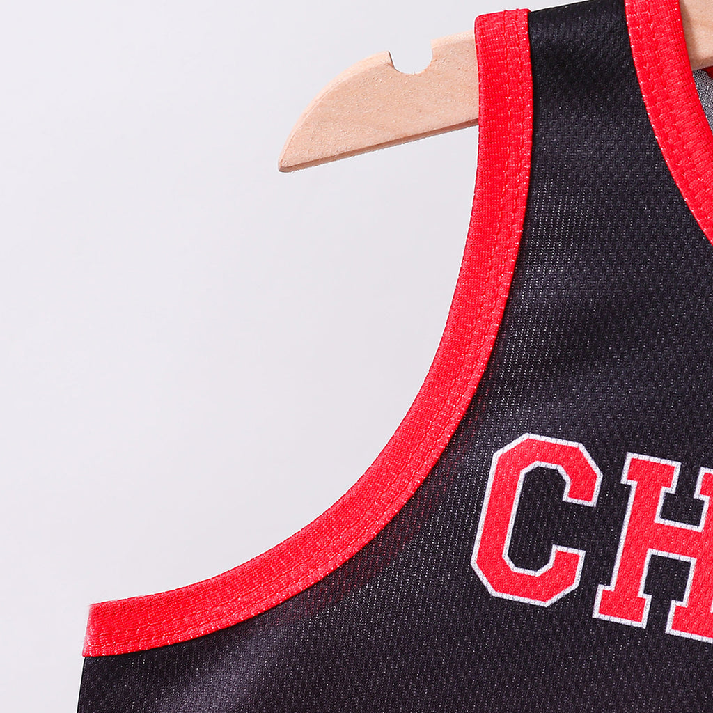 Boys Red Chicago Print Sleeveless T-Shirt With Shorts Set 2 pc. Sets