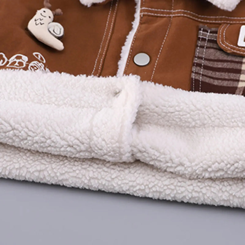 Boys Long Sleeves Light Brown Jacket With Sweatshirt And Pants Sets 3 pc. Sets