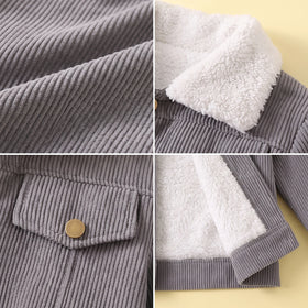 Girls Grey Textured Long Sleeve Jacket Coats & Jackets