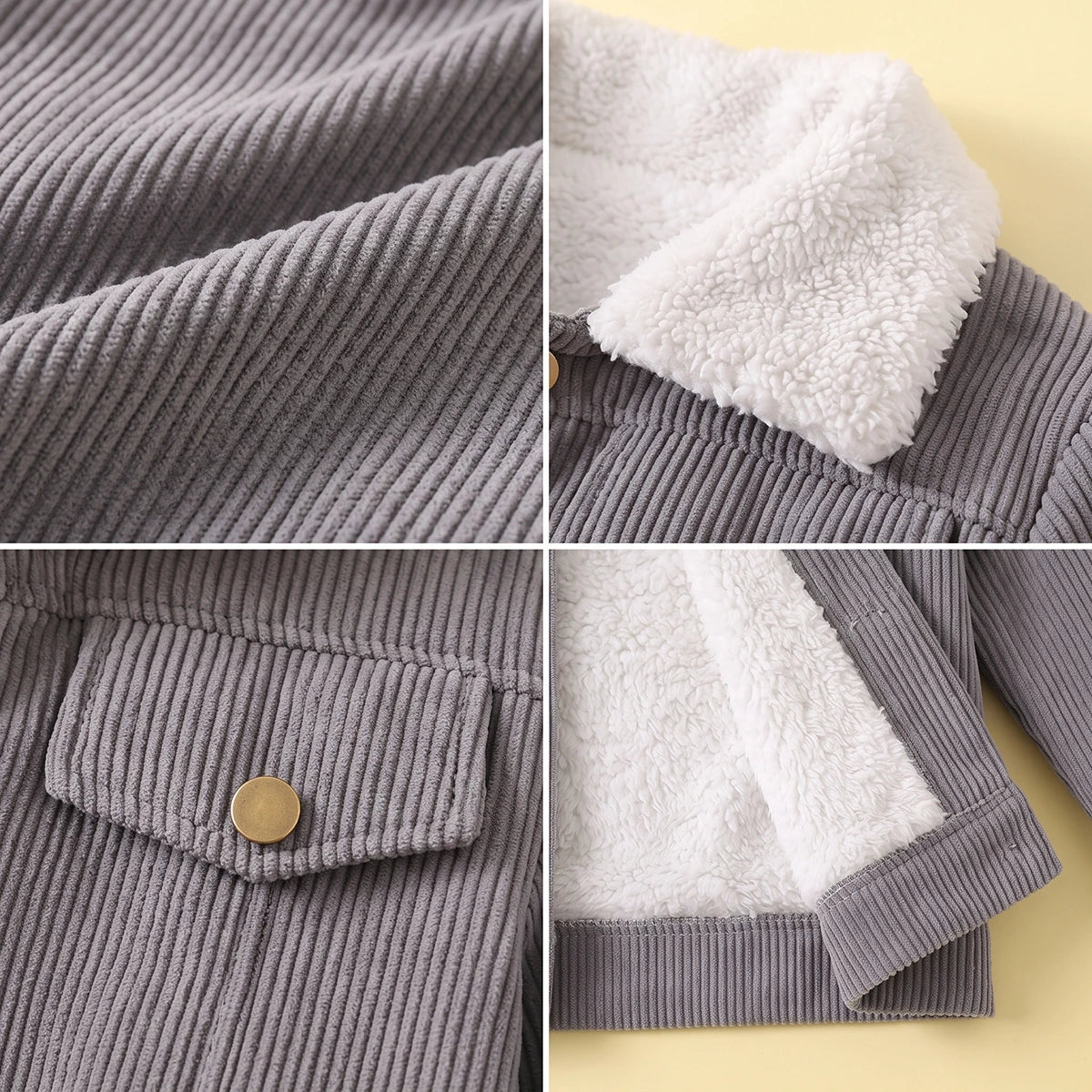 Girls Grey Textured Long Sleeve Jacket Coats & Jackets