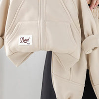 Boys Beige Applique Regular Sweatshirt With Trouser Sets 2 pc. Sets