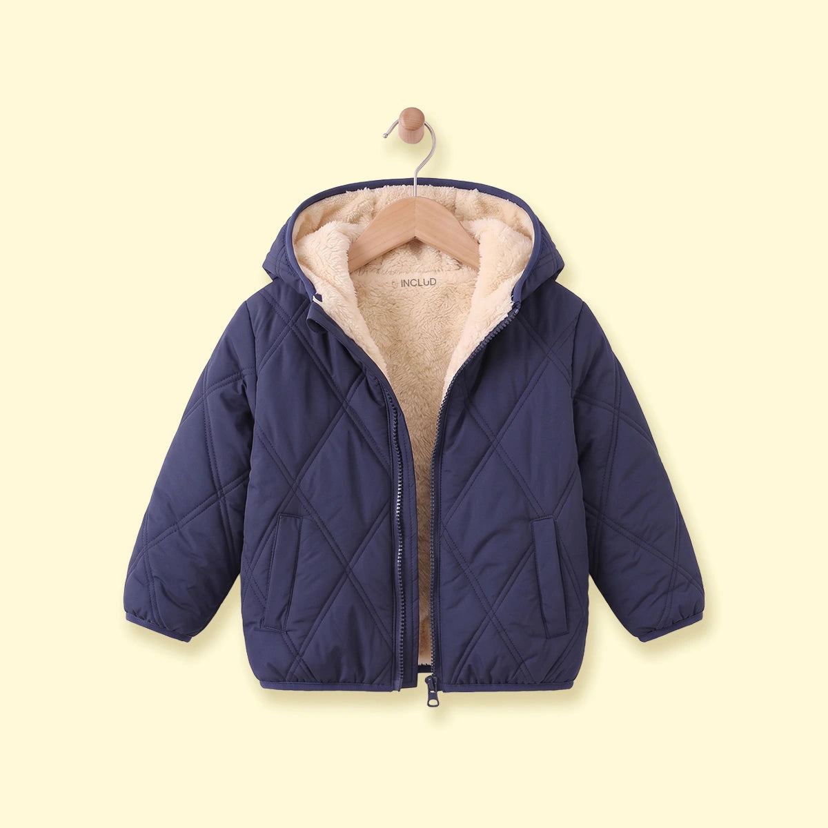 Boys Navy Blue Long Sleeve Hooded Puffer Jacket Coats & Jackets Navy Blue 1-2 Y