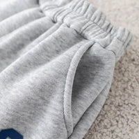 Boys Grey Alphanumeric Printed Regular Sweatshirt With Trouser Sets 3 pc. Sets