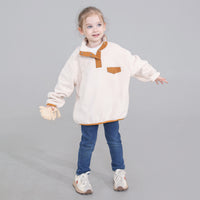 Girls Apricot Solid Pullover Sweatshirt Sweatshirts & Hoodies Apricot 2-3 Y