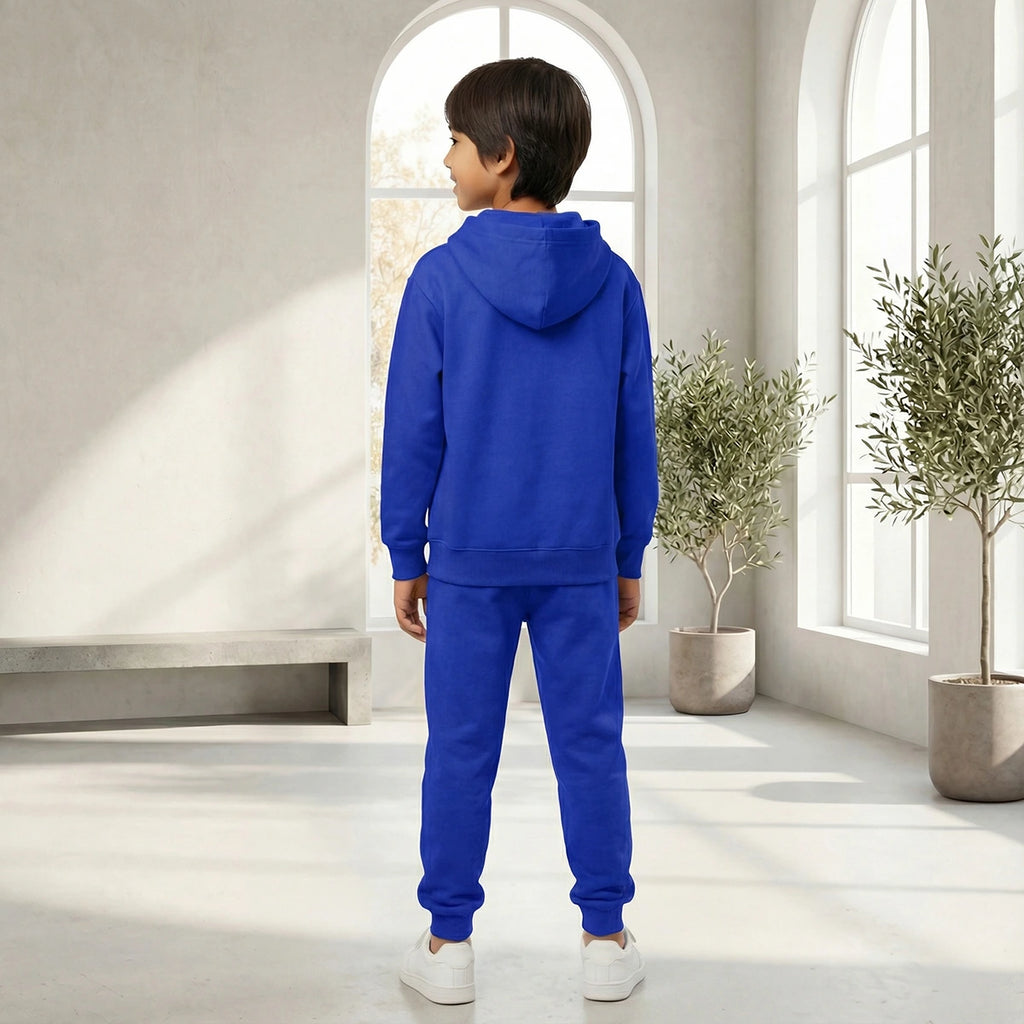 Boys Dark Blue K-Pop Nova Beat Graphics Hoodie With Jogger Co-ord Sets Sets